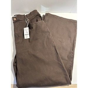 Ardene Sz 13 90’s High Rise Cotton-Stretch Jeans Brown 5 Pocket NWT